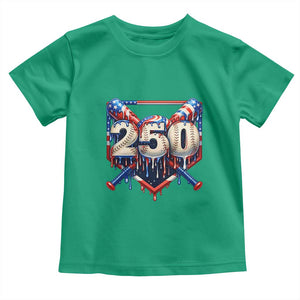 Patriotic Baseball Drip Toddler T Shirt USA 250th Anniversary Gift TS12 Irish Green Print Your Wear