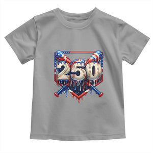 Patriotic Baseball Drip Toddler T Shirt USA 250th Anniversary Gift TS12 Sport Gray Print Your Wear