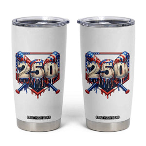 Patriotic Baseball Drip Tumbler Cup USA 250th Anniversary Gift TS12 White Print Your Wear