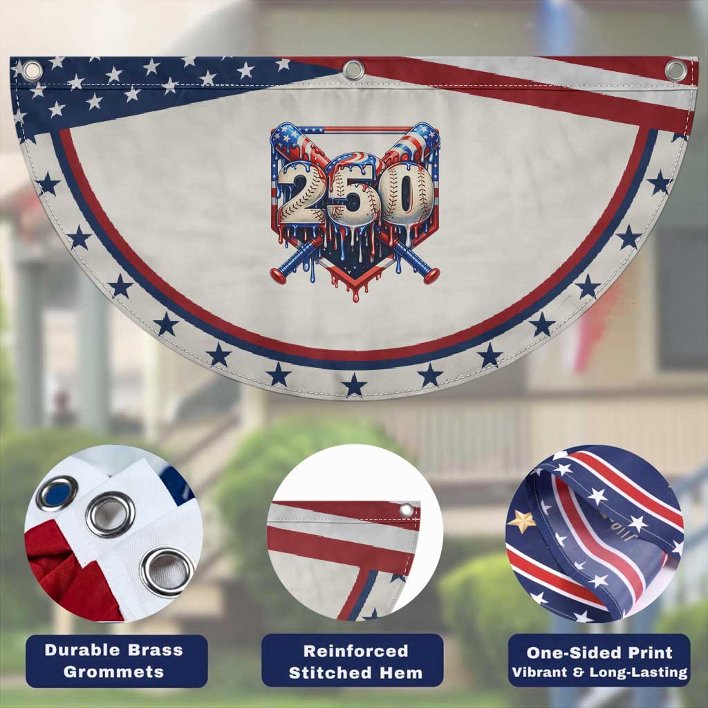 Baseball Drip Graphic Patriotic Fan Flag USA 250th Anniversary Gift