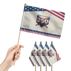 Baseball Drip Graphic Patriotic Handheld Flag USA 250th Anniversary Gift TS12 Print Your Wear