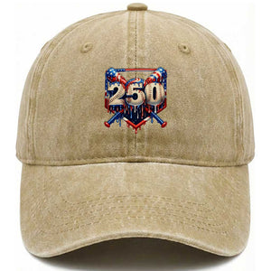 Patriotic Baseball Drip Washed Cotton Baseball Cap USA 250th Anniversary Gift TS12 Print Your Wear