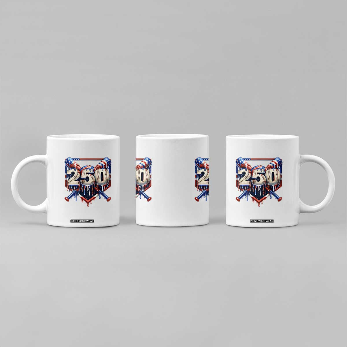 Patriotic Baseball Drip Coffee Mug USA 250th Anniversary Gift TS12 Print Your Wear