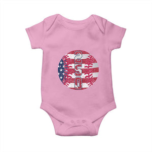 USA 250th Anniversary Baseball Baby Onesie Patriotic Athlete Gift TS12 Light Pink Print Your Wear