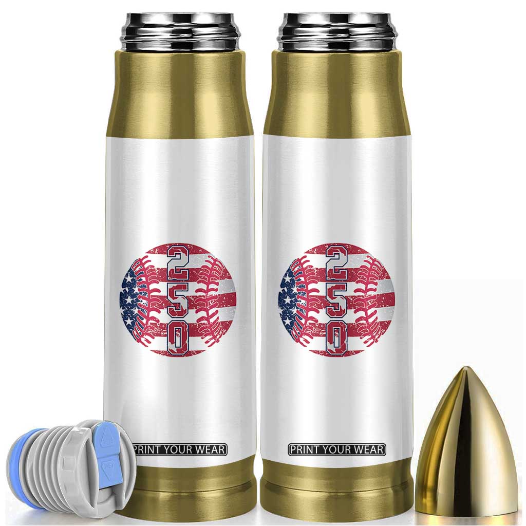 USA 250th Anniversary Baseball Bullet Tumbler Patriotic Athlete Gift TS12 White Print Your Wear