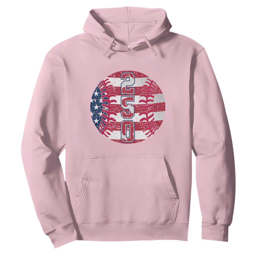 USA 250th Anniversary Baseball Hoodie Patriotic Athlete Gift TS12 Light Pink Print Your Wear