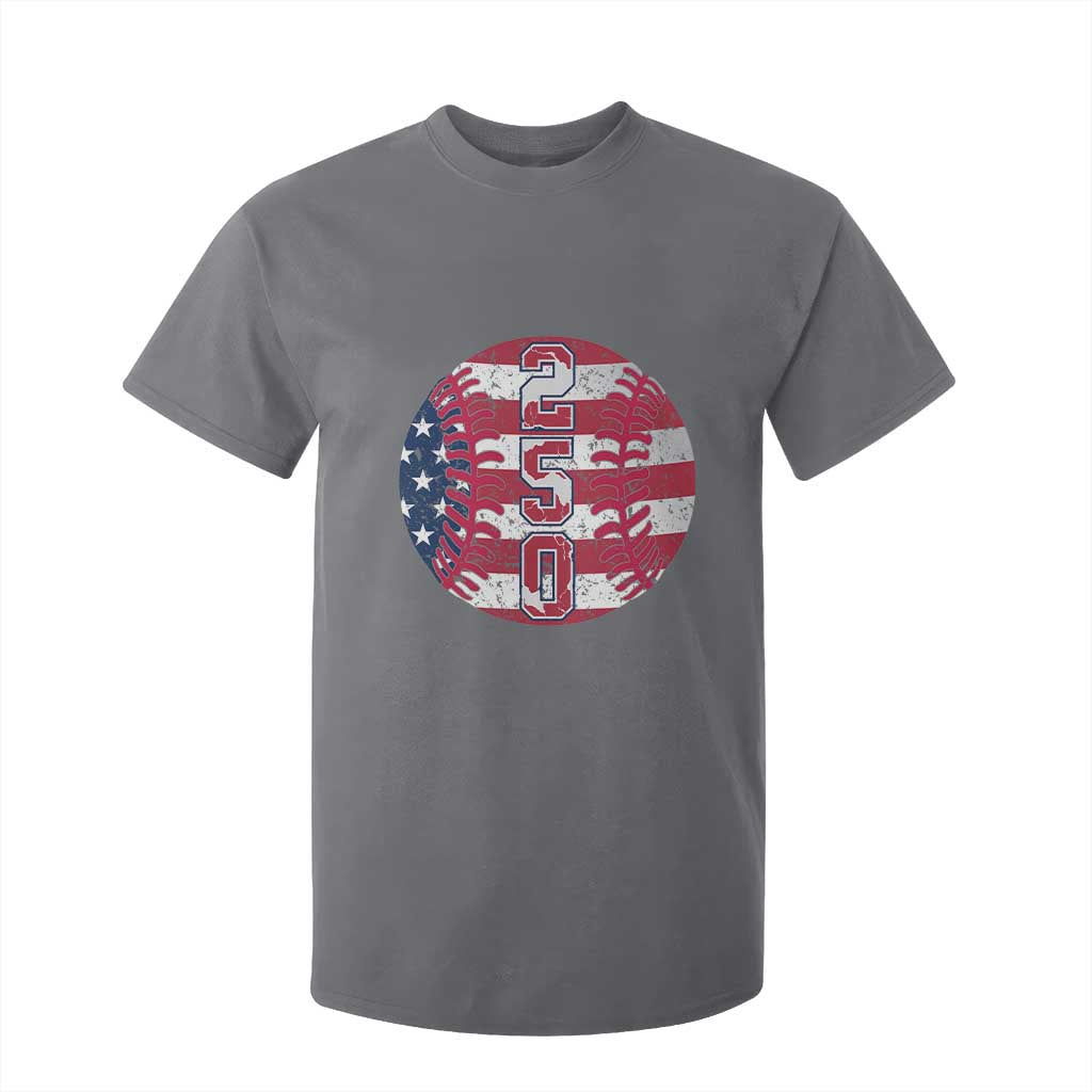 USA 250th Anniversary Baseball T Shirt For Kid Patriotic Athlete Gift TS12 Charcoal Print Your Wear