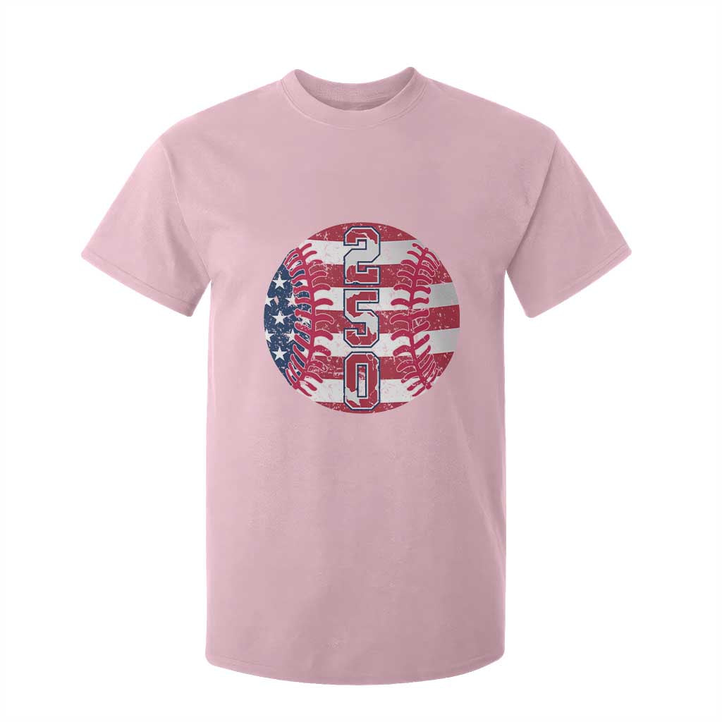 USA 250th Anniversary Baseball T Shirt For Kid Patriotic Athlete Gift TS12 Light Pink Print Your Wear