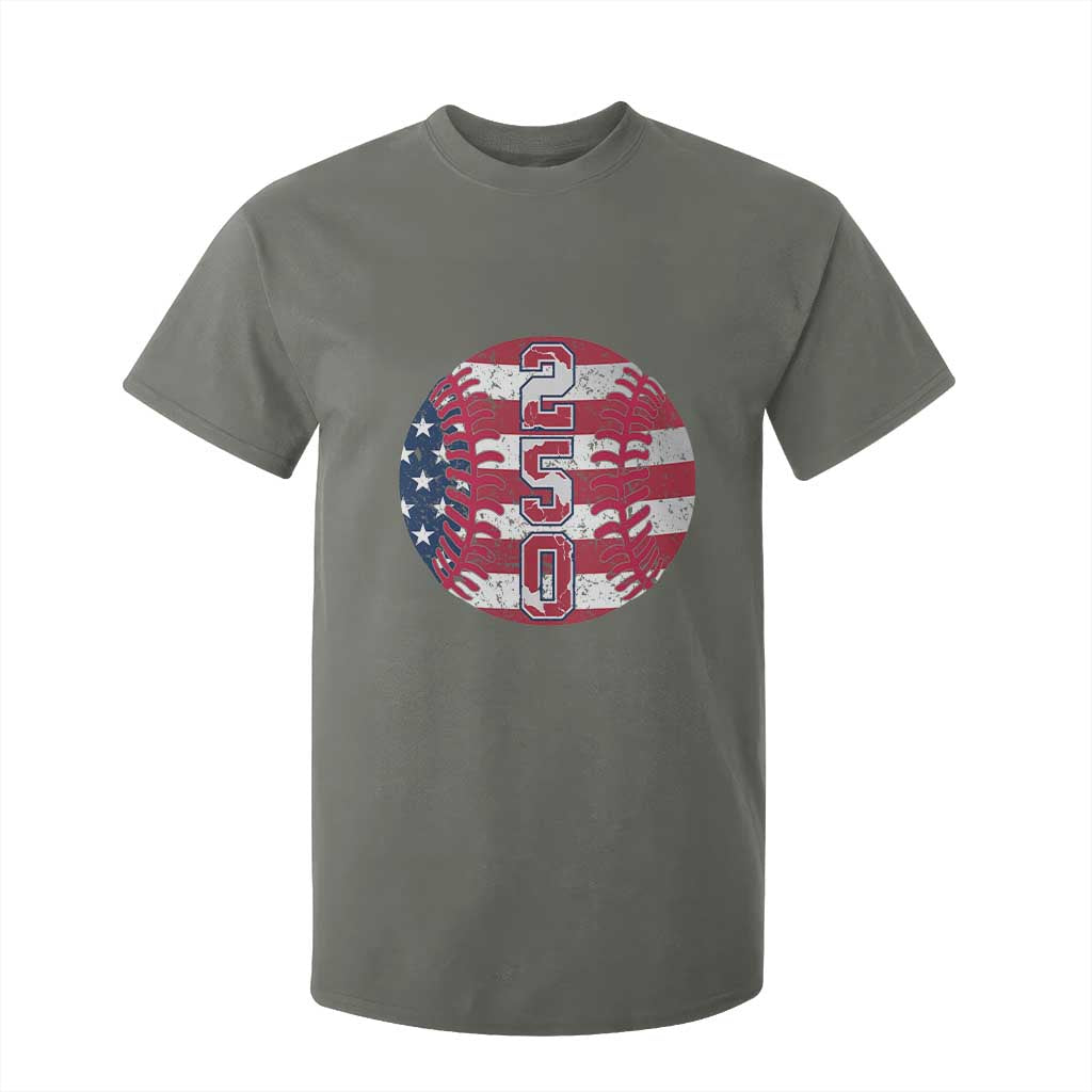 USA 250th Anniversary Baseball T Shirt For Kid Patriotic Athlete Gift TS12 Military Green Print Your Wear