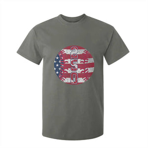 USA 250th Anniversary Baseball T Shirt For Kid Patriotic Athlete Gift TS12 Military Green Print Your Wear