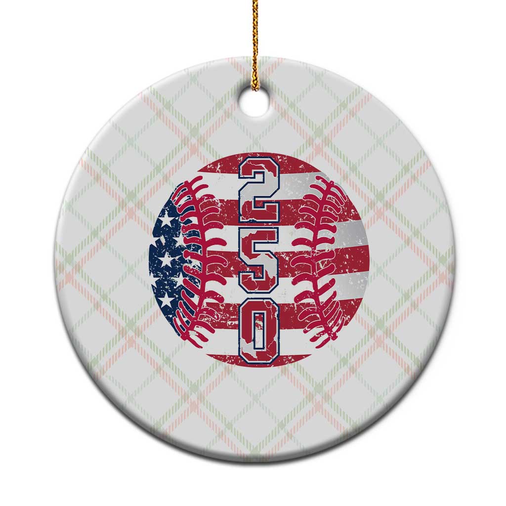 USA 250th Anniversary Baseball Ceramic Ornament Patriotic Athlete Gift TS12 1pc Christmas Plaid Print Your Wear