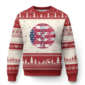 USA 250th Anniversary Baseball Ugly Christmas Sweater Patriotic Athlete Gift TS12 Beige Red Print Your Wear