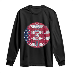 USA 250th Anniversary Baseball Long Sleeve Shirt Patriotic Athlete Gift TS12 Black Print Your Wear