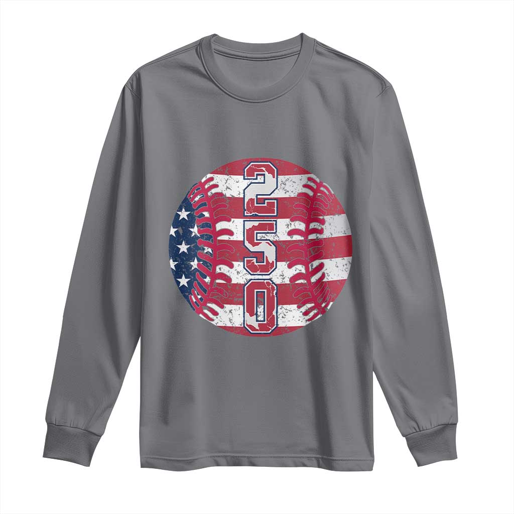 USA 250th Anniversary Baseball Long Sleeve Shirt Patriotic Athlete Gift TS12 Charcoal Print Your Wear