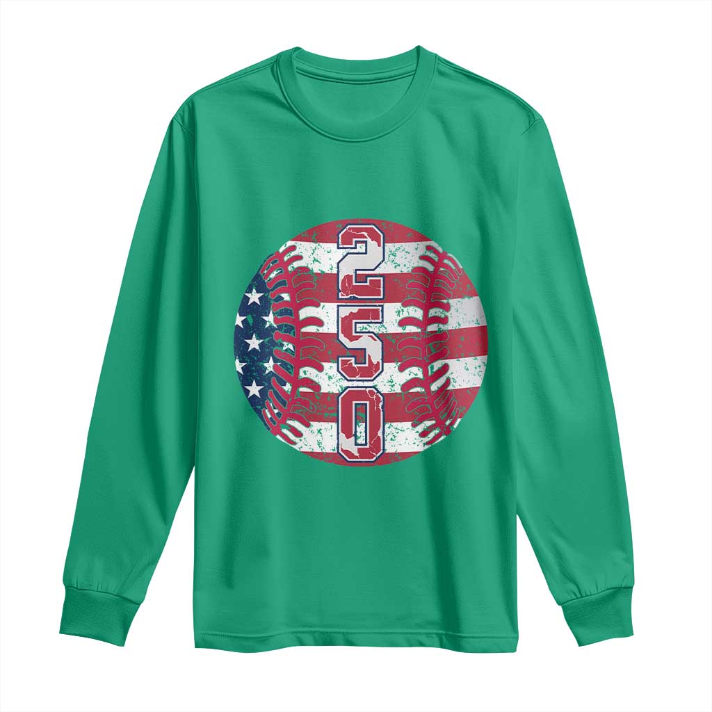 USA 250th Anniversary Baseball Long Sleeve Shirt Patriotic Athlete Gift TS12 Irish Green Print Your Wear