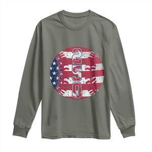USA 250th Anniversary Baseball Long Sleeve Shirt Patriotic Athlete Gift TS12 Military Green Print Your Wear