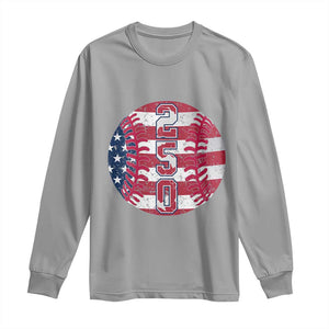 USA 250th Anniversary Baseball Long Sleeve Shirt Patriotic Athlete Gift TS12 Sport Gray Print Your Wear