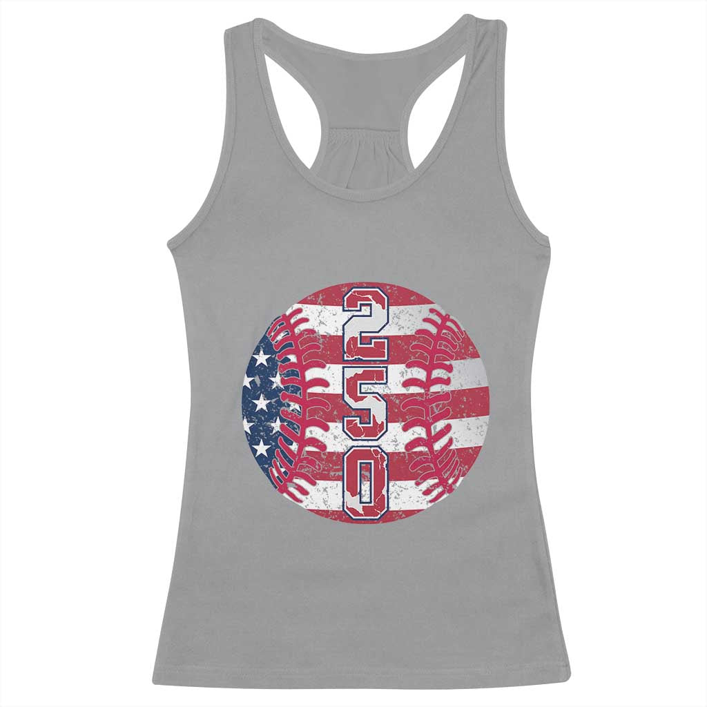 USA 250th Anniversary Baseball Racerback Tank Top Patriotic Athlete Gift TS12 Sport Gray Print Your Wear