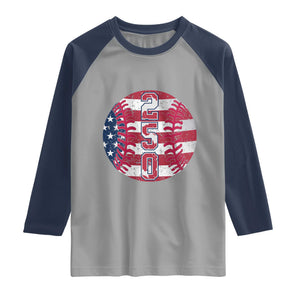 USA 250th Anniversary Baseball Raglan Shirt Patriotic Athlete Gift TS12 Sport Gray Navy Print Your Wear