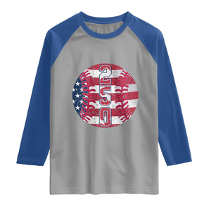 USA 250th Anniversary Baseball Raglan Shirt Patriotic Athlete Gift TS12 Sport Gray Royal Print Your Wear