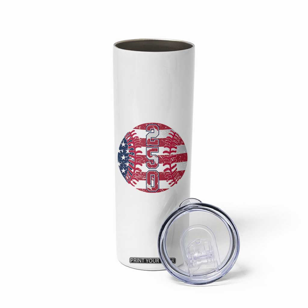USA 250th Anniversary Baseball Skinny Tumbler Patriotic Athlete Gift TS12 Print Your Wear