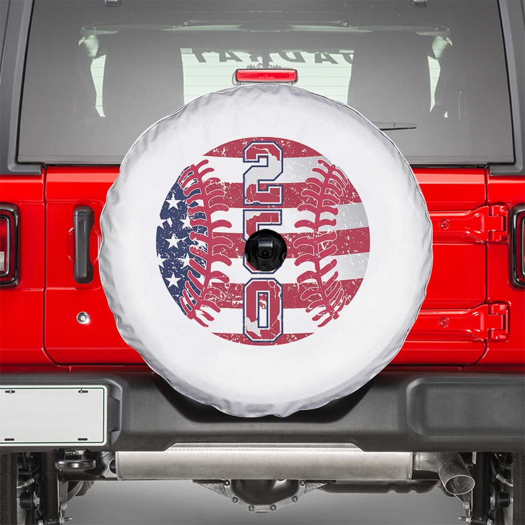 USA 250th Anniversary Baseball Spare Tire Cover Patriotic Athlete Gift TS12 White Print Your Wear