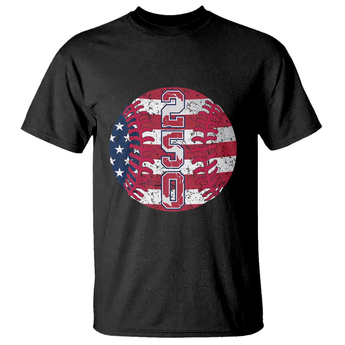 USA 250th Anniversary Baseball T Shirt Patriotic Athlete Gift TS12 Black Print Your Wear
