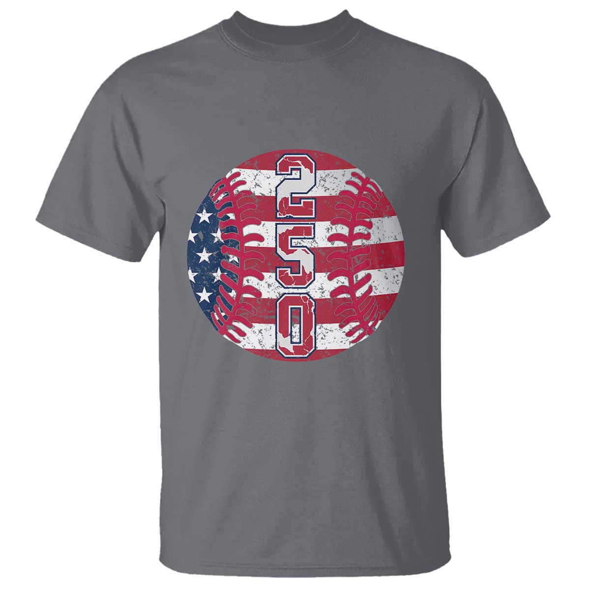 USA 250th Anniversary Baseball T Shirt Patriotic Athlete Gift TS12 Charcoal Print Your Wear