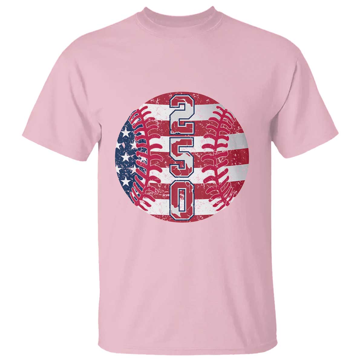 USA 250th Anniversary Baseball T Shirt Patriotic Athlete Gift TS12 Light Pink Print Your Wear