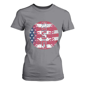 USA 250th Anniversary Baseball T Shirt For Women Patriotic Athlete Gift TS12 Charcoal Print Your Wear