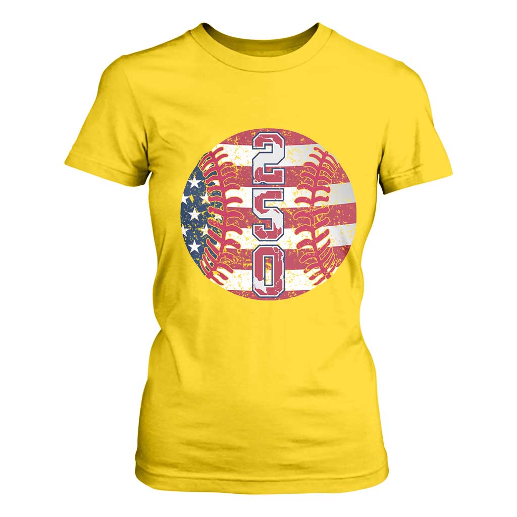 USA 250th Anniversary Baseball T Shirt For Women Patriotic Athlete Gift TS12 Daisy Print Your Wear