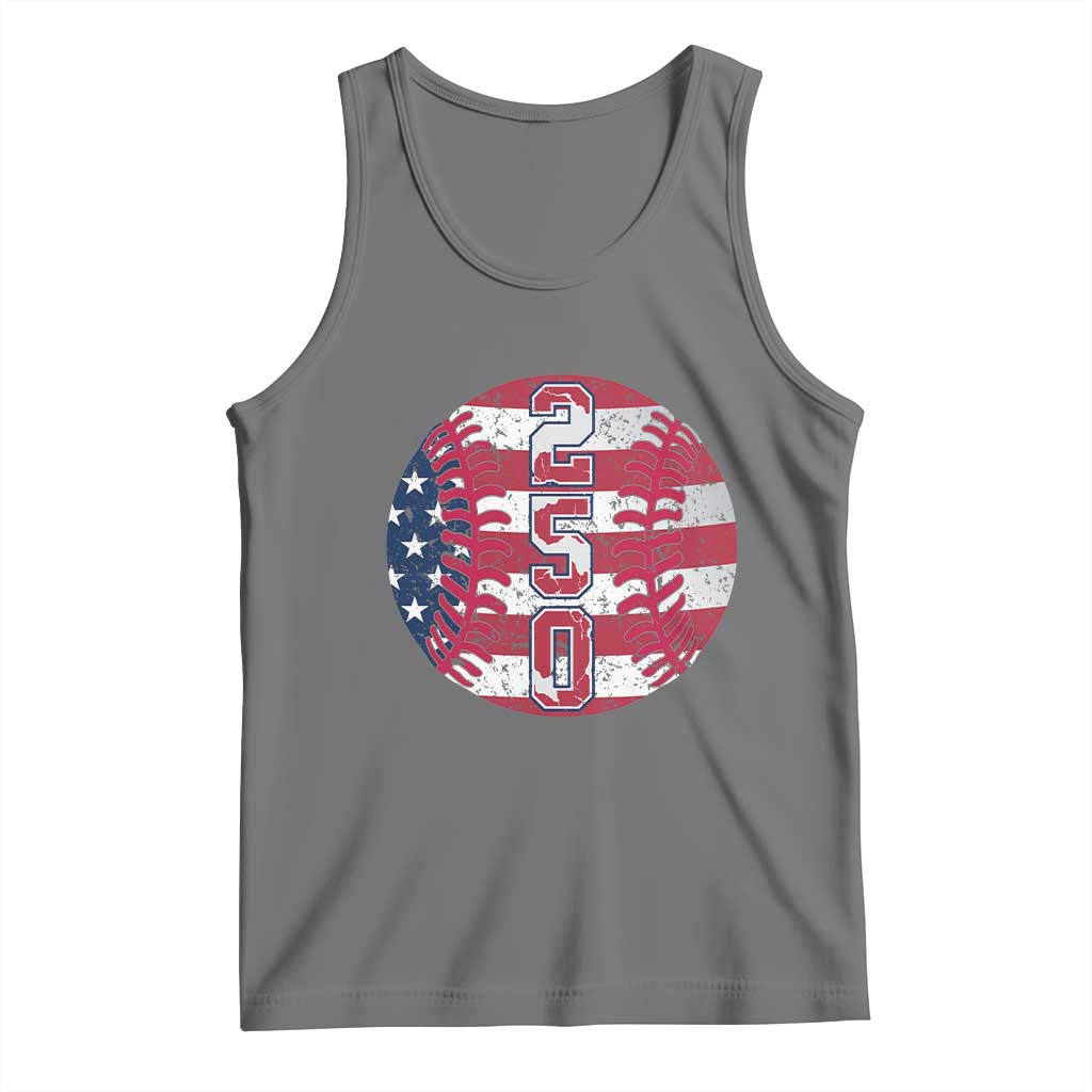 USA 250th Anniversary Baseball Tank Top Patriotic Athlete Gift TS12 Black Heather Print Your Wear