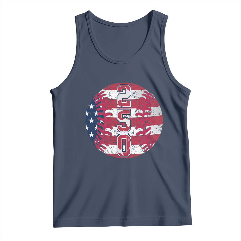 USA 250th Anniversary Baseball Tank Top Patriotic Athlete Gift TS12 Navy Print Your Wear