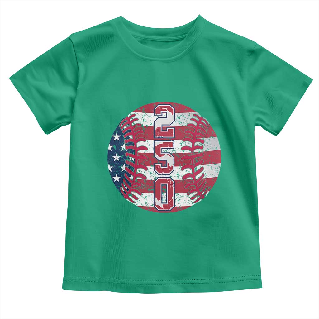 USA 250th Anniversary Baseball Toddler T Shirt Patriotic Athlete Gift TS12 Irish Green Print Your Wear