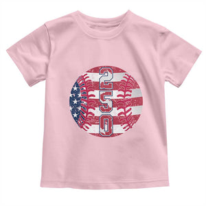 USA 250th Anniversary Baseball Toddler T Shirt Patriotic Athlete Gift TS12 Light Pink Print Your Wear