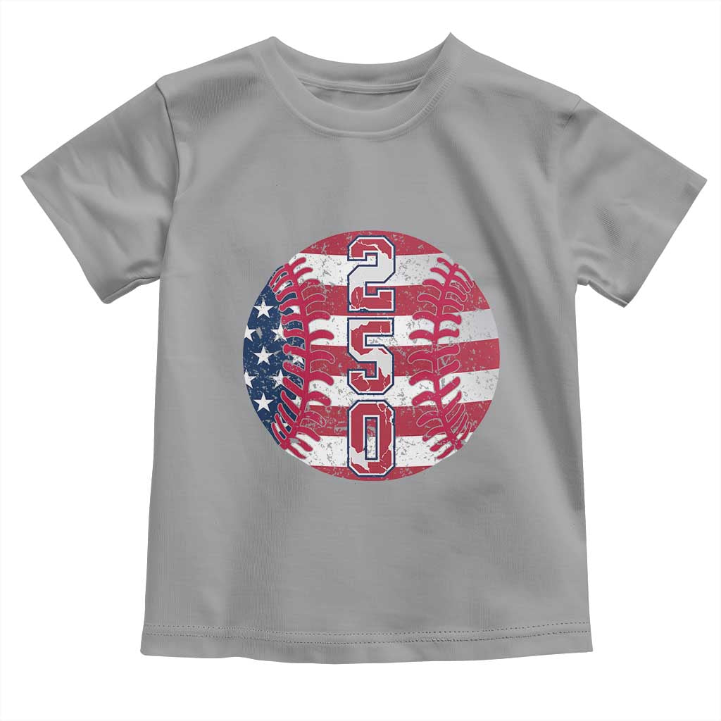 USA 250th Anniversary Baseball Toddler T Shirt Patriotic Athlete Gift TS12 Sport Gray Print Your Wear