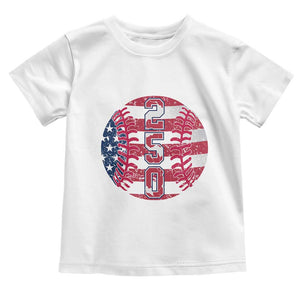USA 250th Anniversary Baseball Toddler T Shirt Patriotic Athlete Gift TS12 White Print Your Wear
