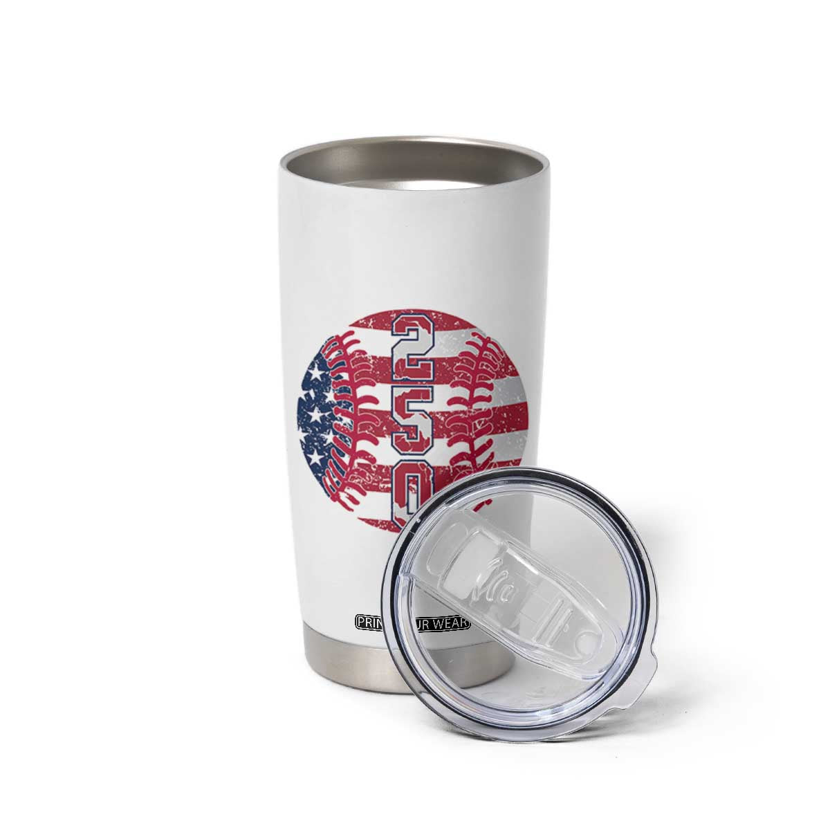 USA 250th Anniversary Baseball Tumbler Cup Patriotic Athlete Gift TS12 Print Your Wear