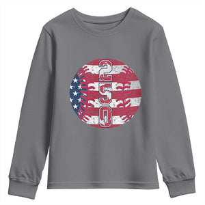 USA 250th Anniversary Baseball Youth Sweatshirt Patriotic Athlete Gift TS12 Charcoal Print Your Wear