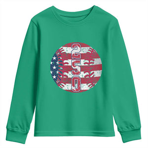 USA 250th Anniversary Baseball Youth Sweatshirt Patriotic Athlete Gift TS12 Irish Green Print Your Wear