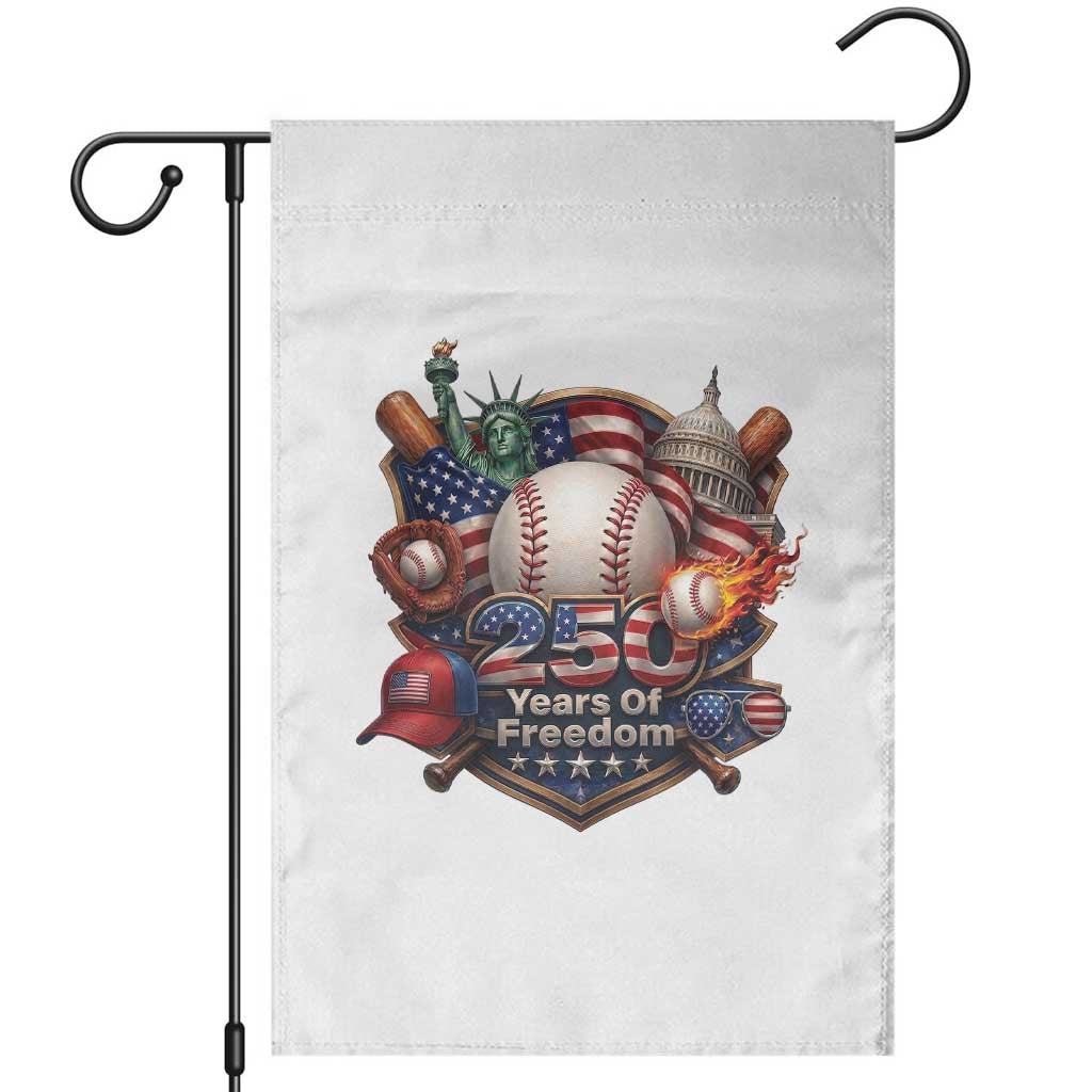 USA 250 Years Of Freedom Baseball Graphic Garden Flag TS12 White Print Your Wear