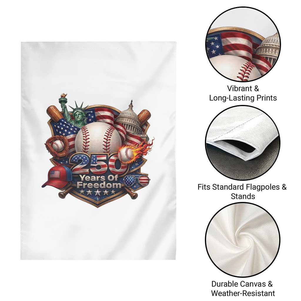 USA 250 Years Of Freedom Baseball Graphic Garden Flag TS12 Print Your Wear
