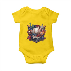 USA 250 Years Of Freedom Baseball Graphic Baby Onesie TS12 Daisy Print Your Wear