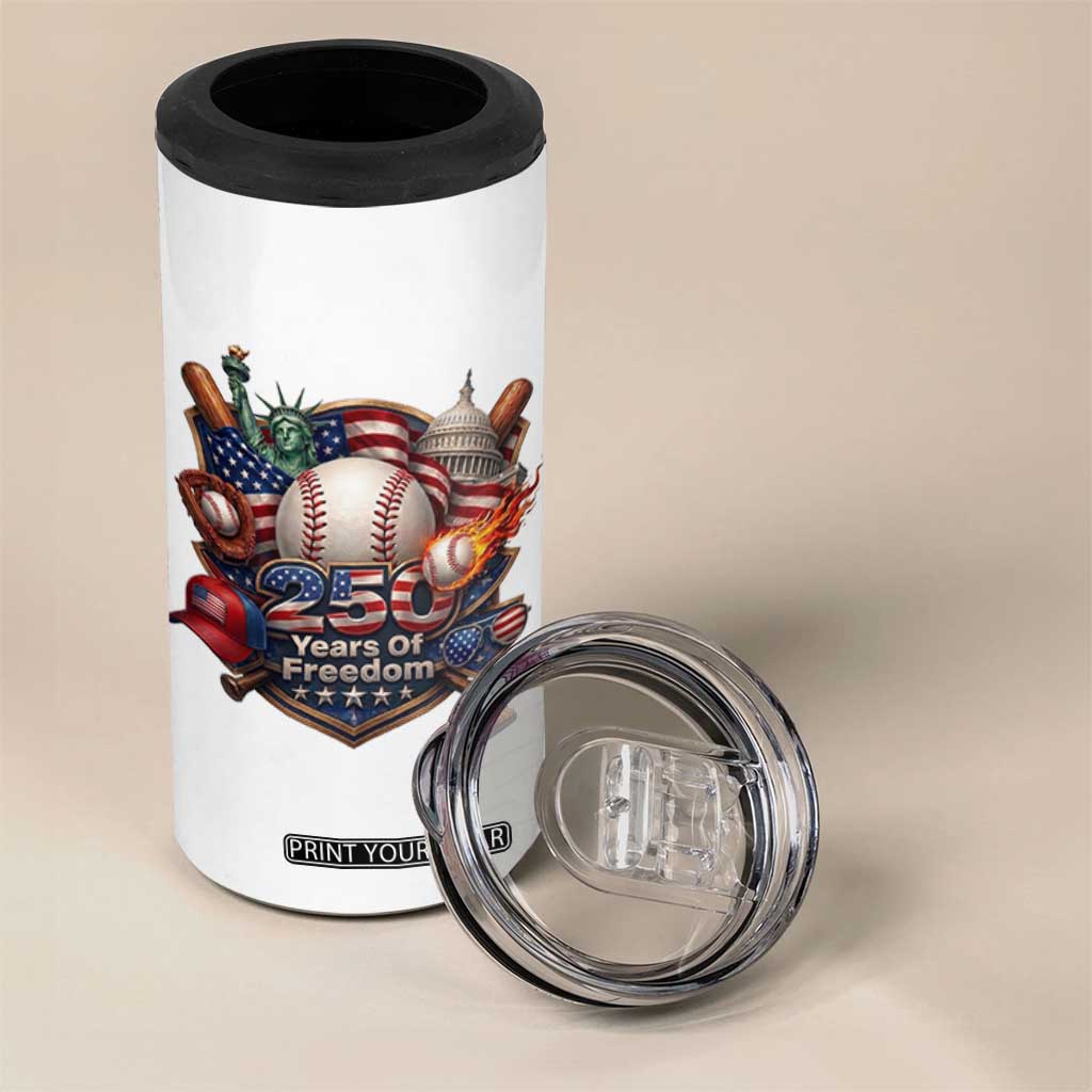USA 250 Years Of Freedom Baseball Graphic 4 in 1 Can Cooler Tumbler TS12 Print Your Wear