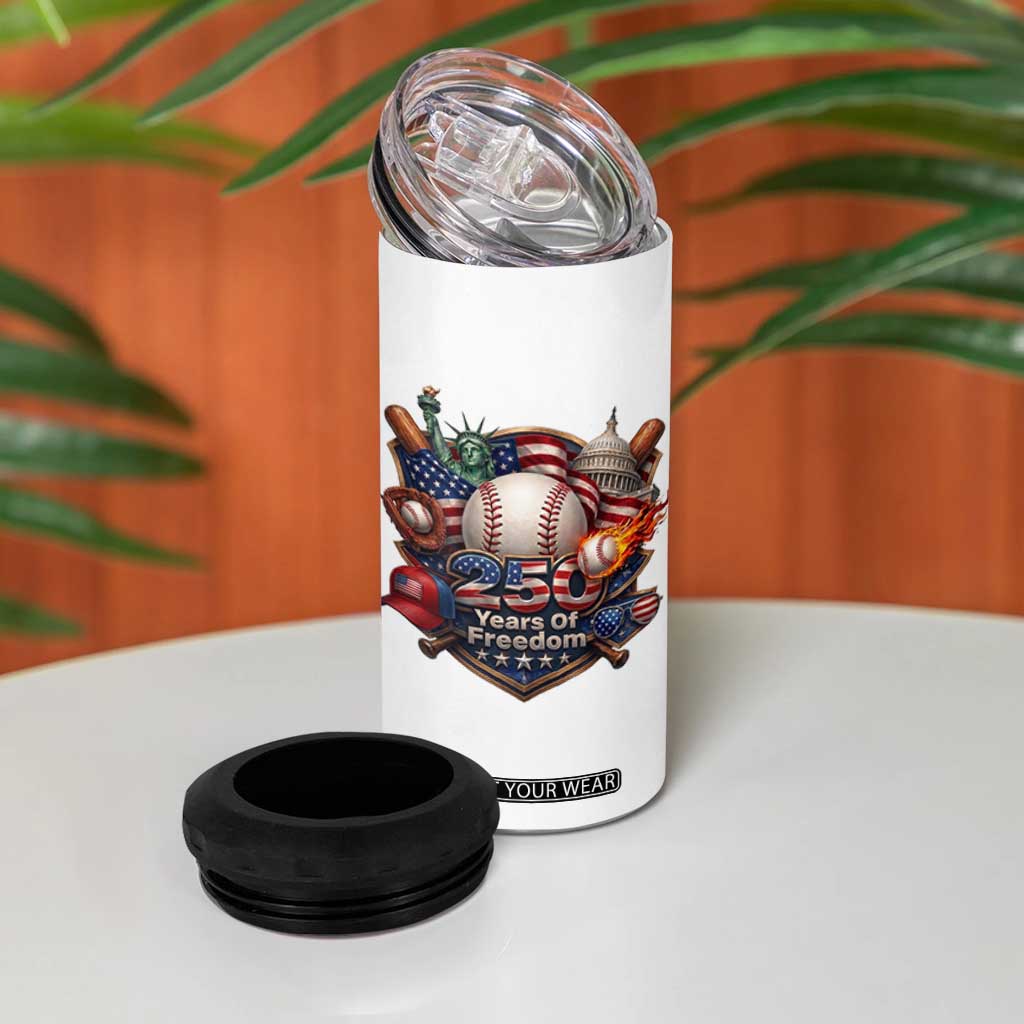 USA 250 Years Of Freedom Baseball Graphic 4 in 1 Can Cooler Tumbler TS12 Print Your Wear