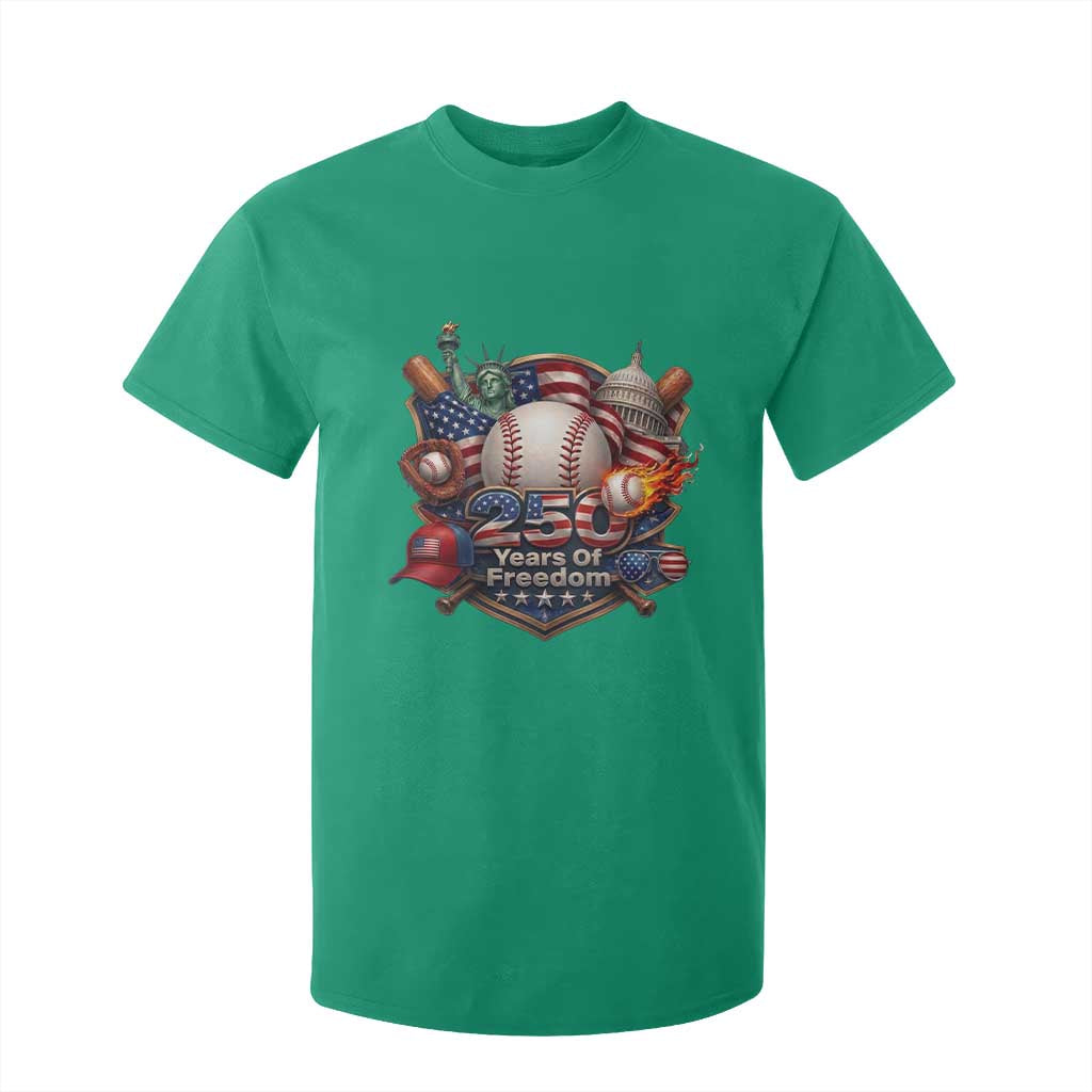 USA 250 Years Of Freedom Baseball Graphic T Shirt For Kid TS12 Irish Green Print Your Wear