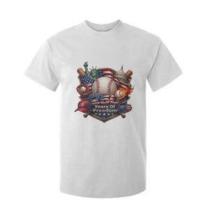 USA 250 Years Of Freedom Baseball Graphic T Shirt For Kid TS12 White Print Your Wear