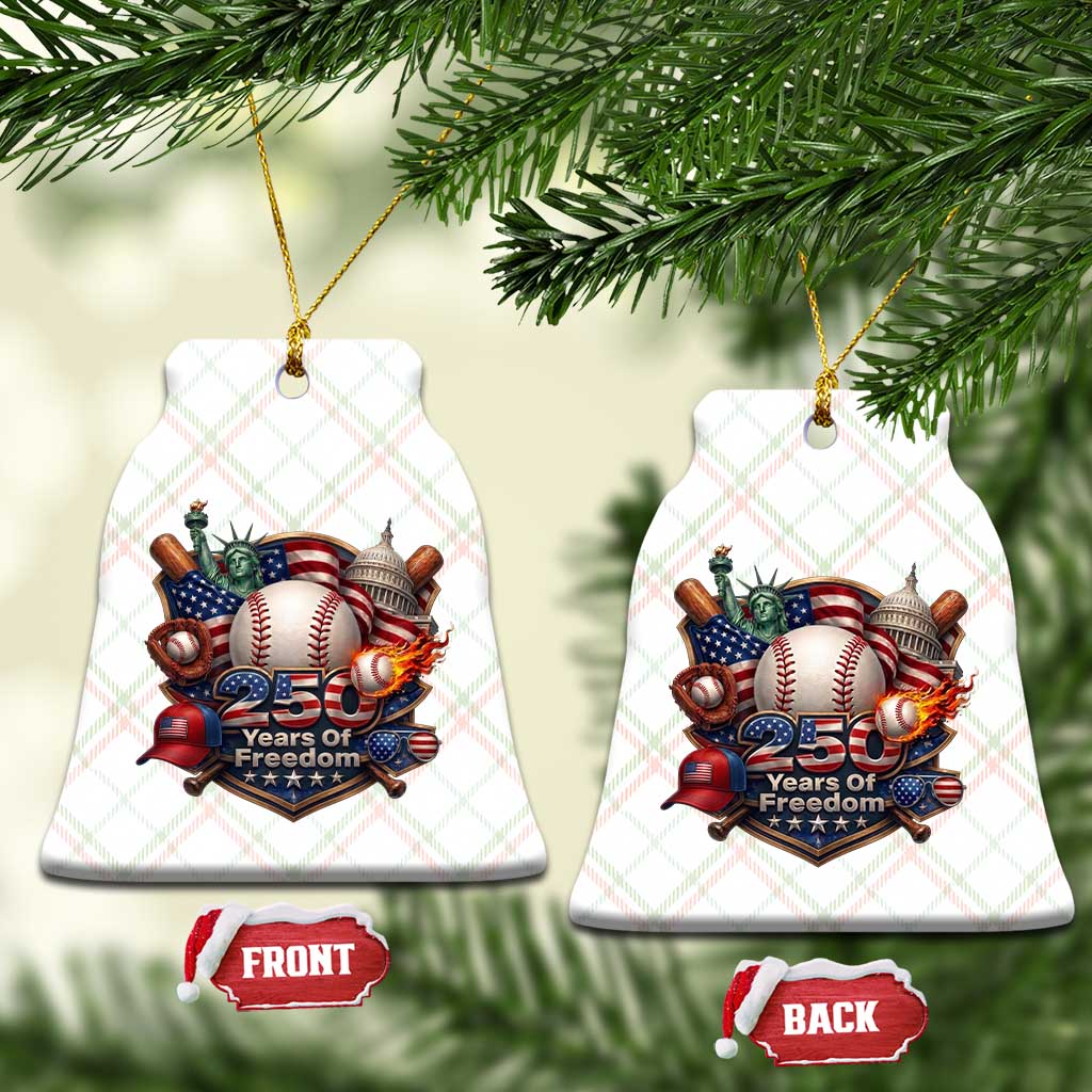 USA 250 Years Of Freedom Baseball Graphic Ceramic Ornament TS12 Print Your Wear