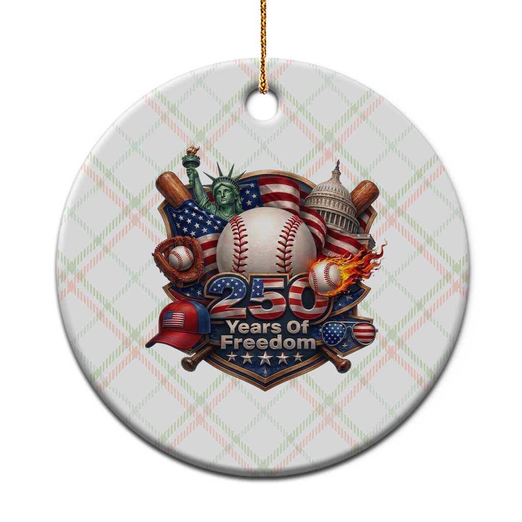 USA 250 Years Of Freedom Baseball Graphic Ceramic Ornament TS12 1pc Christmas Plaid Print Your Wear