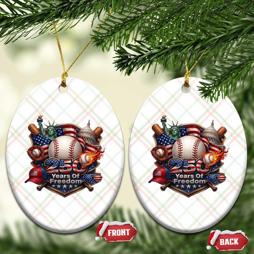 USA 250 Years Of Freedom Baseball Graphic Ceramic Ornament TS12 Print Your Wear